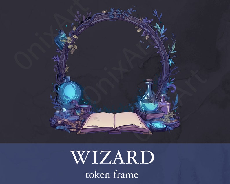 Wizard D&D Token Frame. Digital Token for Tabletop, Dungeons And Dragons, Pathfinder, etc. Foundry VTT, Roll20 image 1