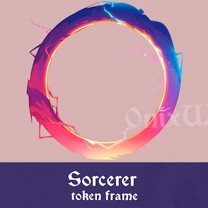 May include: A vibrant, circular frame with a glowing orange center and a swirling pattern of pink, blue, and purple. The frame is surrounded by a pink background with lightning bolts.