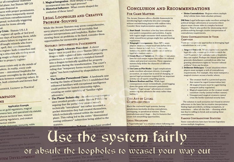 The Arcane Statutes: Compendium of Fantasy Realm Jurisprudence (digital ...