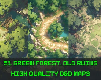 51 Green Forest Maps. Nice forest DnD Maps for your campaign, green and fresh battle maps for Dungeons and Dragons and Pathfinder.