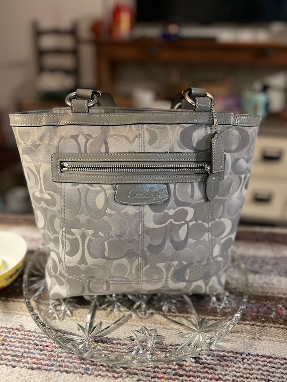 Gray signature coach bag