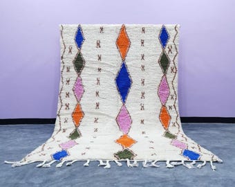 Handwoven Moroccan Wool Rug – Colorful Diamond Berber Carpet