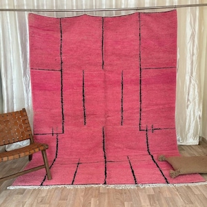 Custom Pink Moroccan Rug - Pink Wool Rug - Pink Custom Rugs - Berber Rug - Pink Beni Ourain Rug - Beni Ourain Rug - Rug for Living Room