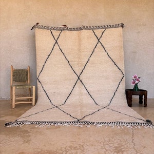 Custom Beni Ourain Rug, Moroccan Wool Rug, Berber Carpet, Area Rug, Custom Rug, Living Room Rugs, Handmade Rug, aesthetic Rug decor, Striped zdjęcie 2