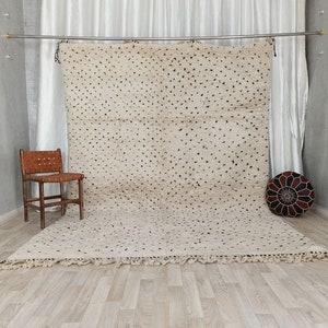Berber Teppich, Wollteppich, Marokkanischer Teppich, Beni Ourain Teppich, Weißer Teppich, Weißer Teppich, Wohnzimmerteppich, Weicher Marokkanischer Teppich