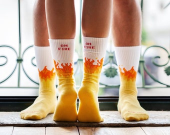 On Fire Socks | Sport Socks | Socks for Men and Women | gifts | Funny Socks | crazy socks | crossfit socks | running socks | training socks