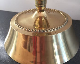 Vintage solid brass fruit bown candlestick combo ! Turn it upside down! Rare & unique