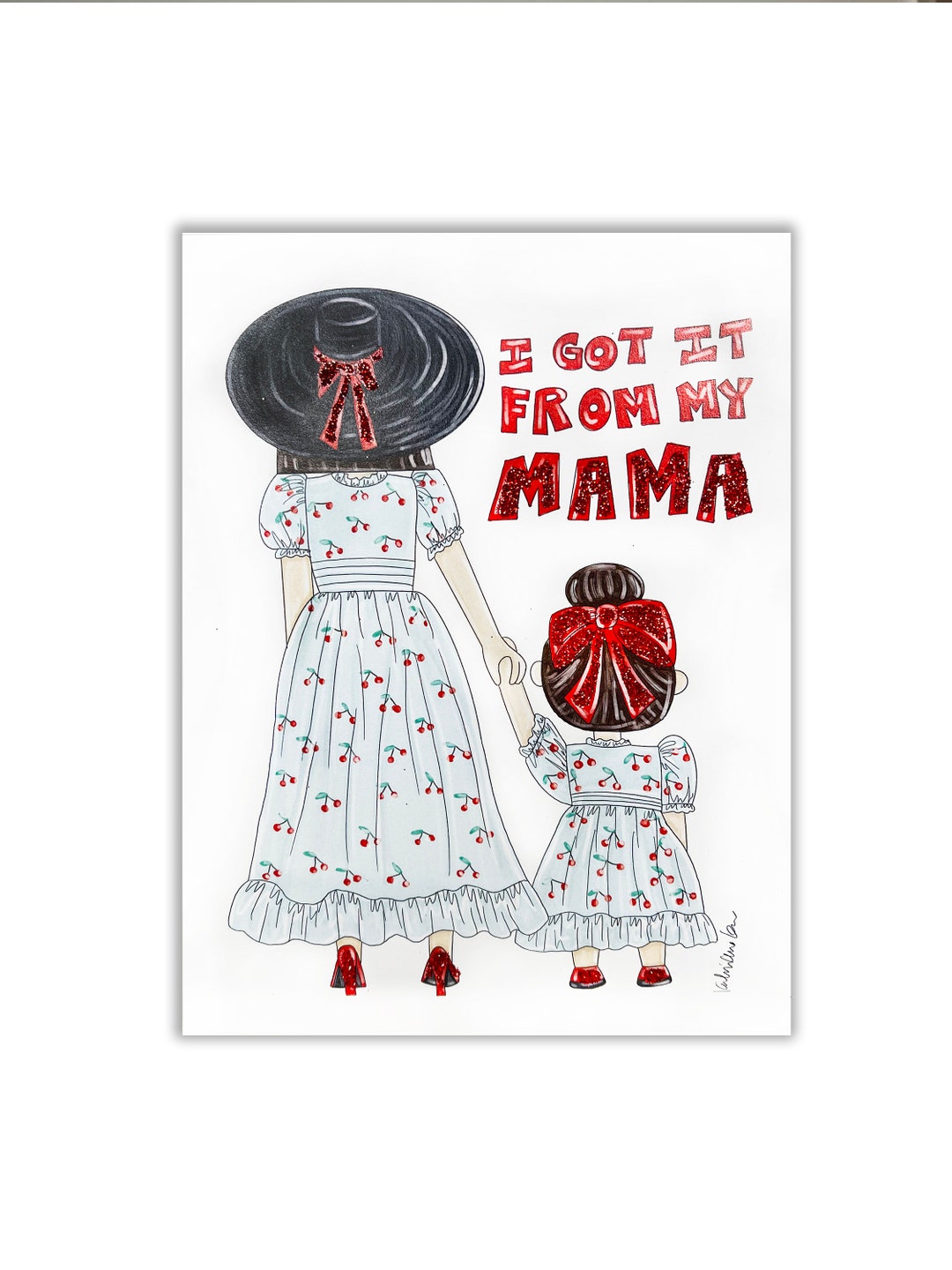 I Got It From My Mama Glitter Card and Envelope, Greeting Card, Mom ...