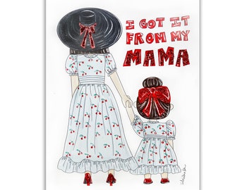 I Got It From My Mama Glitter Card and Envelope, greeting card, mom, mother's day, mother daughter