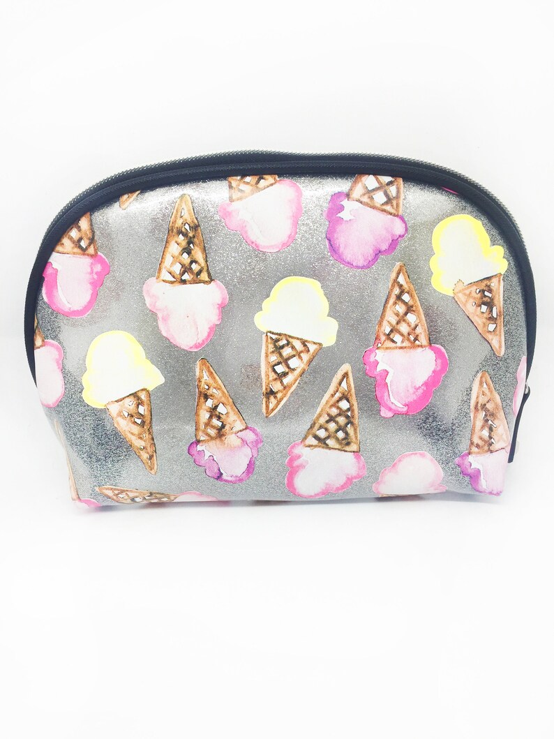 Gelato Glitter Vinyl Small Dome Cosmetic Bag Etsy