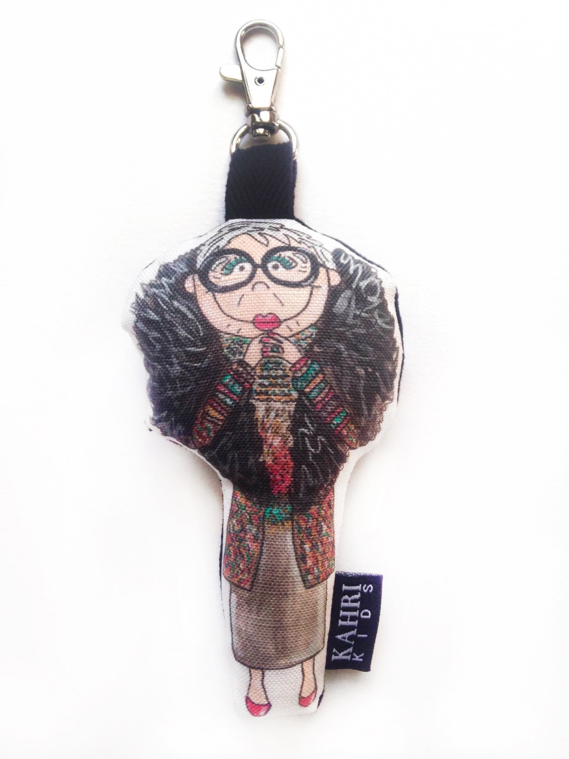 Mini Iris Apfel Doll Bag Charm Etsy