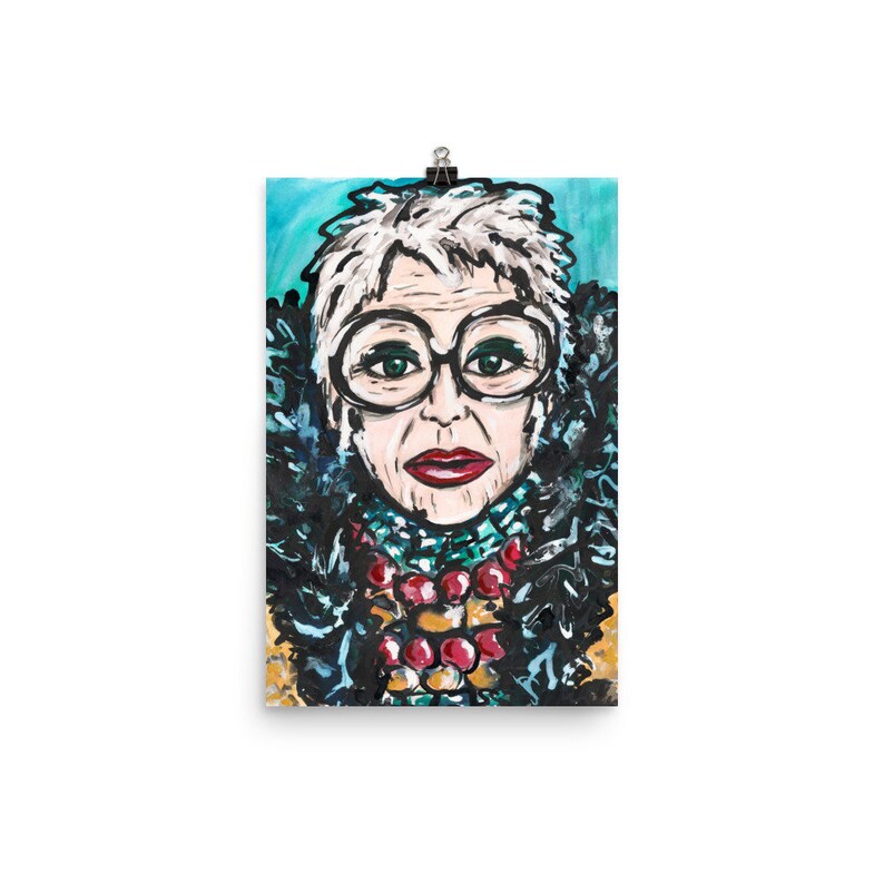 Iris Apfel Art Print From Original Watercolor Painting Fashion Etsy