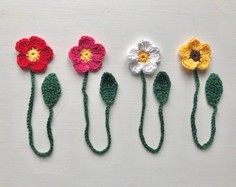 Crochet Flower Bookmark Handmade Gift for Book Lovers