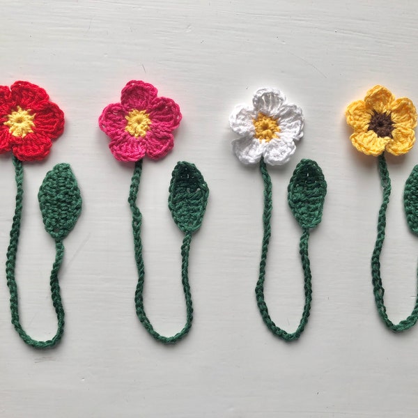 Crochet Flower Bookmark Handmade Gift for Book Lovers