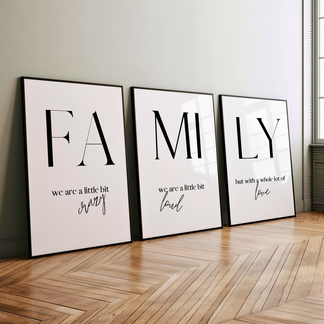 Poster Set of 3 | Digital Download | Home | Family | Living Room ...