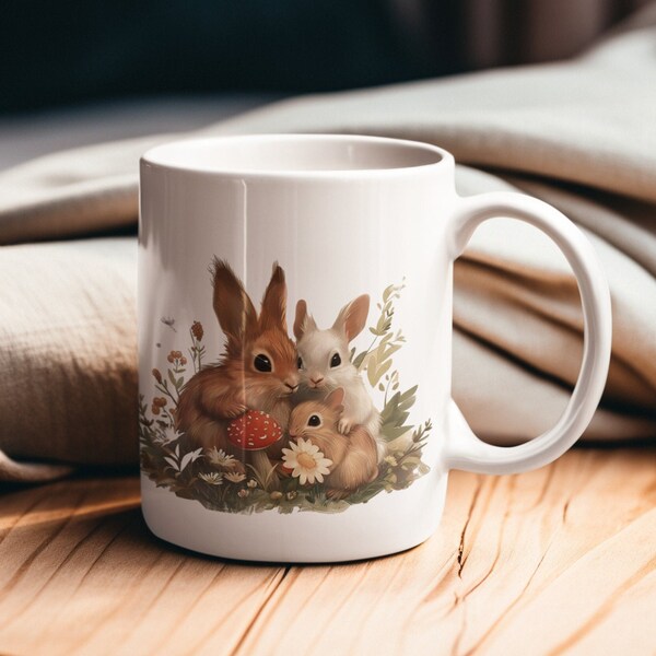 15oz Coffee mug, Bunny family