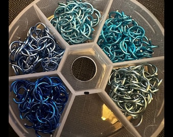 Shibari Seil Ringe nach Maß Blau/Grün