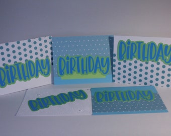 Green & Blue colored Birthday cards