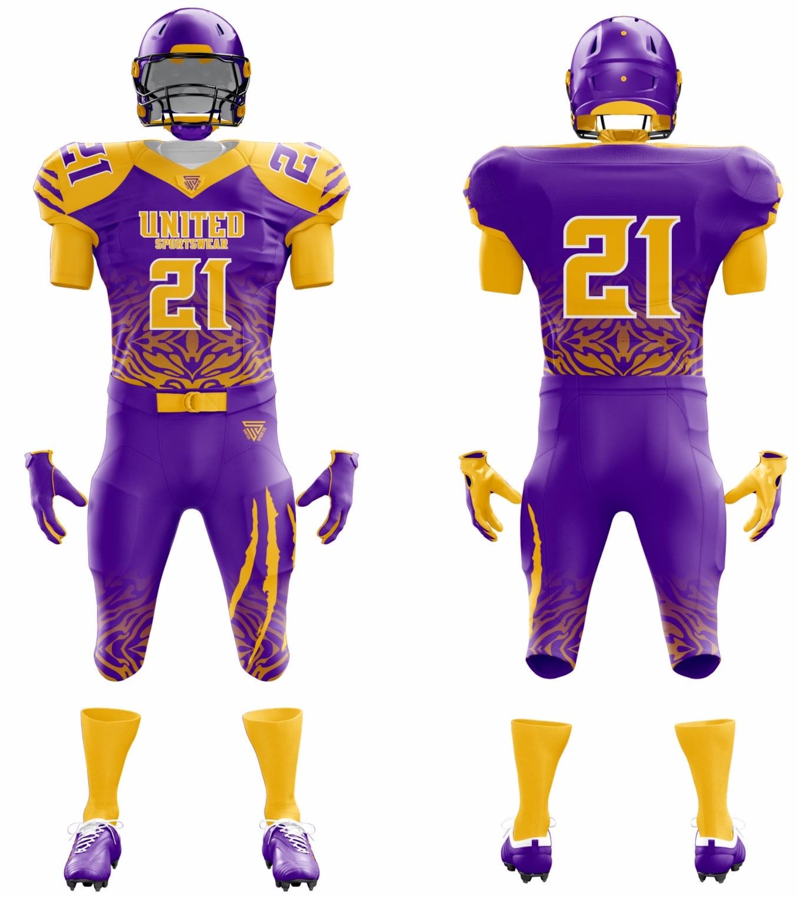 Custom Yellow Personalized Classic Authentic American Football Jersey main image 0