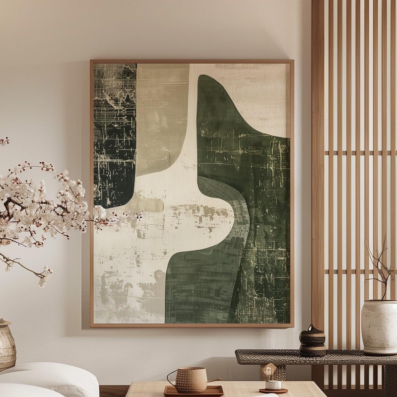 Wabi Sabi Wall Art Green - Etsy