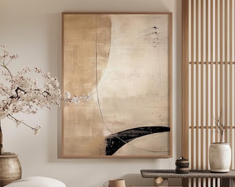 Wabi Sabi Wall Art / Japandi design / Neutral Scandinavian Decor / Beige Tones / Modern Wall Decor / Digital Printable Art