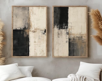 Wabi Sabi Abstract Wall Art / Japandi Design / Set of 2 art/ Beige Wall Art / Modern Art / Textured Decor / Digital Printable