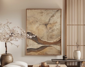 Wabi Sabi Interior Wall Art / Japandi design / Minimalist Painting / Beige Abstract Art / Modern Wall Decor / Digital Printable Art