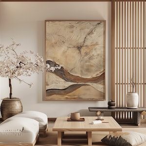 Wabi Sabi Interior Wall Art / Japandi design / Minimalist Painting / Beige Abstract Art / Modern Wall Decor / Digital Printable Art