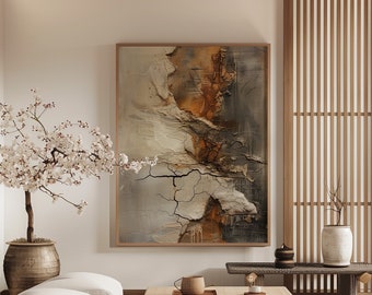 Wabi Sabi Wall Art / Abstract Painting / Raw Art / Japandi Interior / Modern Wall Decor / Digital Printable Art