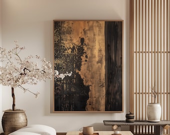 Wabi Sabi Interior Wall Art / Japandi design / Minimalist Painting / Brown Abstract Art / Modern Wall Decor / Digital Printable Art
