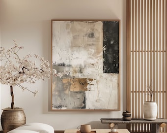Wabi Sabi Wall Art / Japandi design / Minimalist Painting / Beige Abstract Art / Modern Wall Decor / Digital Printable Art
