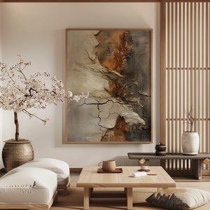 Wabi Sabi Wall Art / Abstract Painting / Raw Art / Japandi Interior / Modern Wall Decor / Digital Printable Art