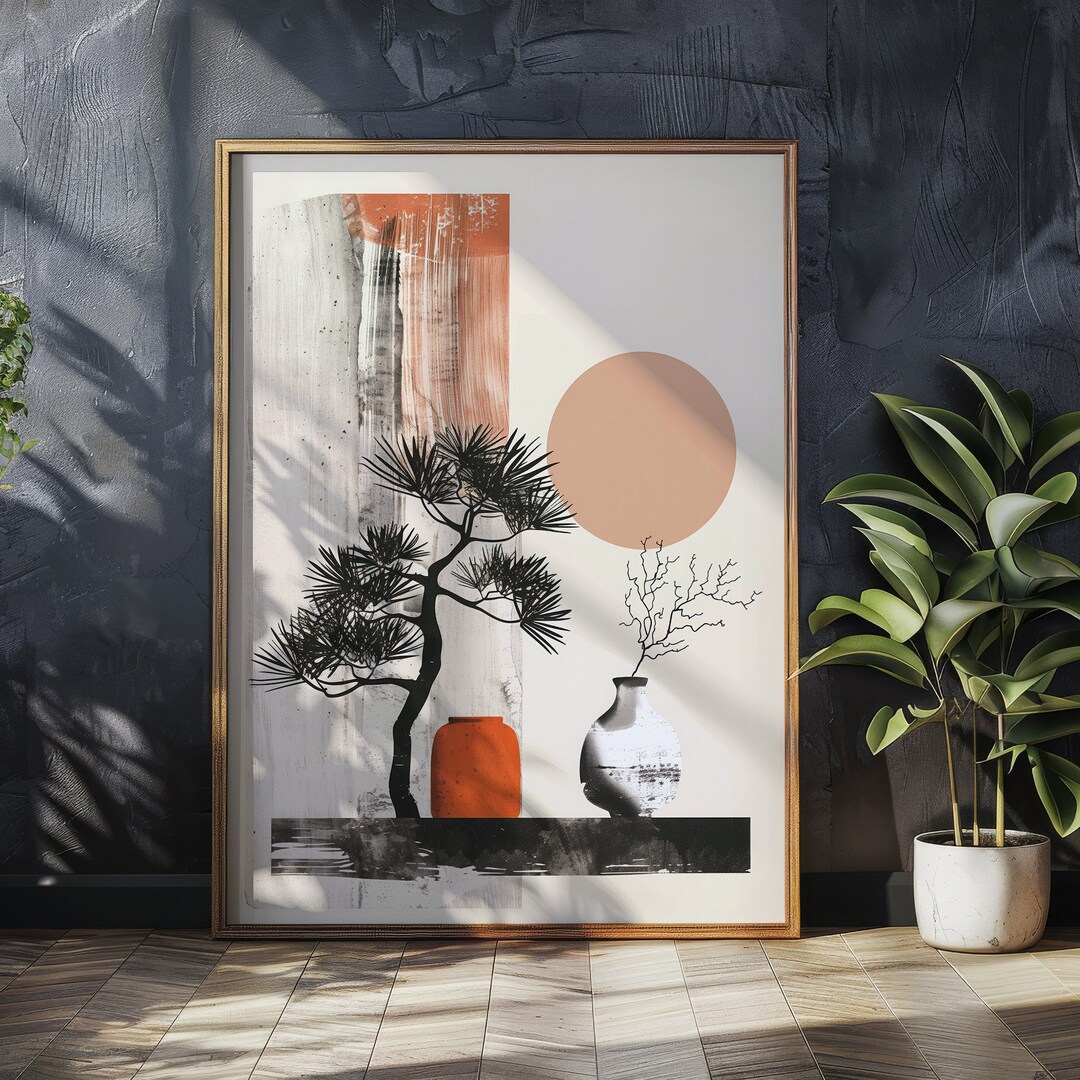 Japanese Interior Design / Wabi Sabi Wall Art / Abstract Japandi Art ...