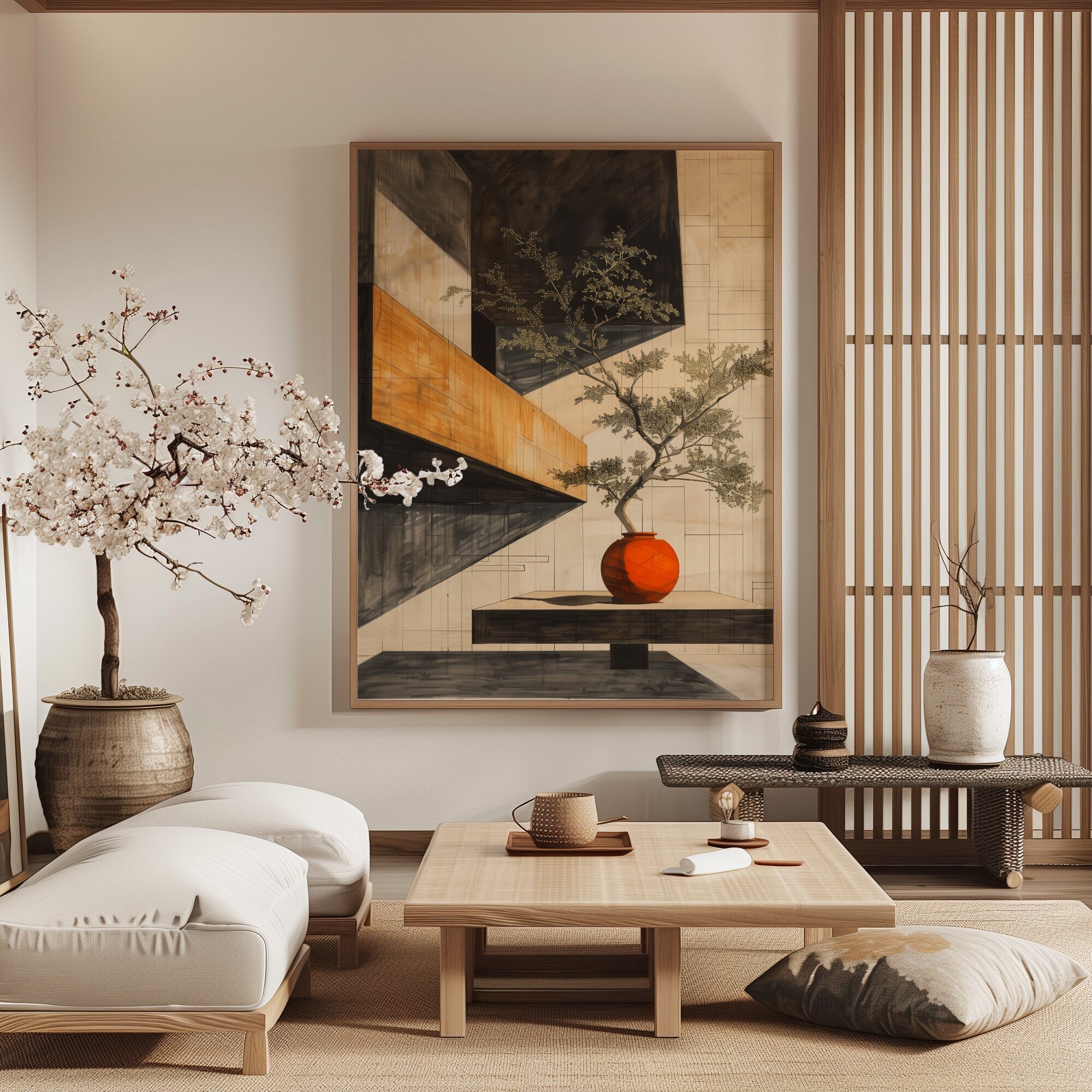 Japanese Interior Design / Wabi Sabi Wall Art / Japandi / Modern Wall ...