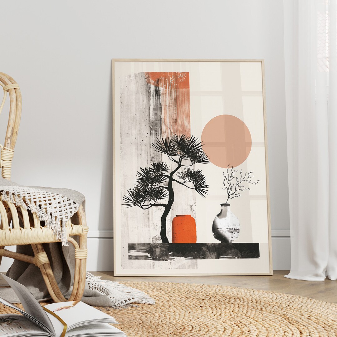 Japanese Interior Design / Wabi Sabi Wall Art / Abstract Japandi Art ...