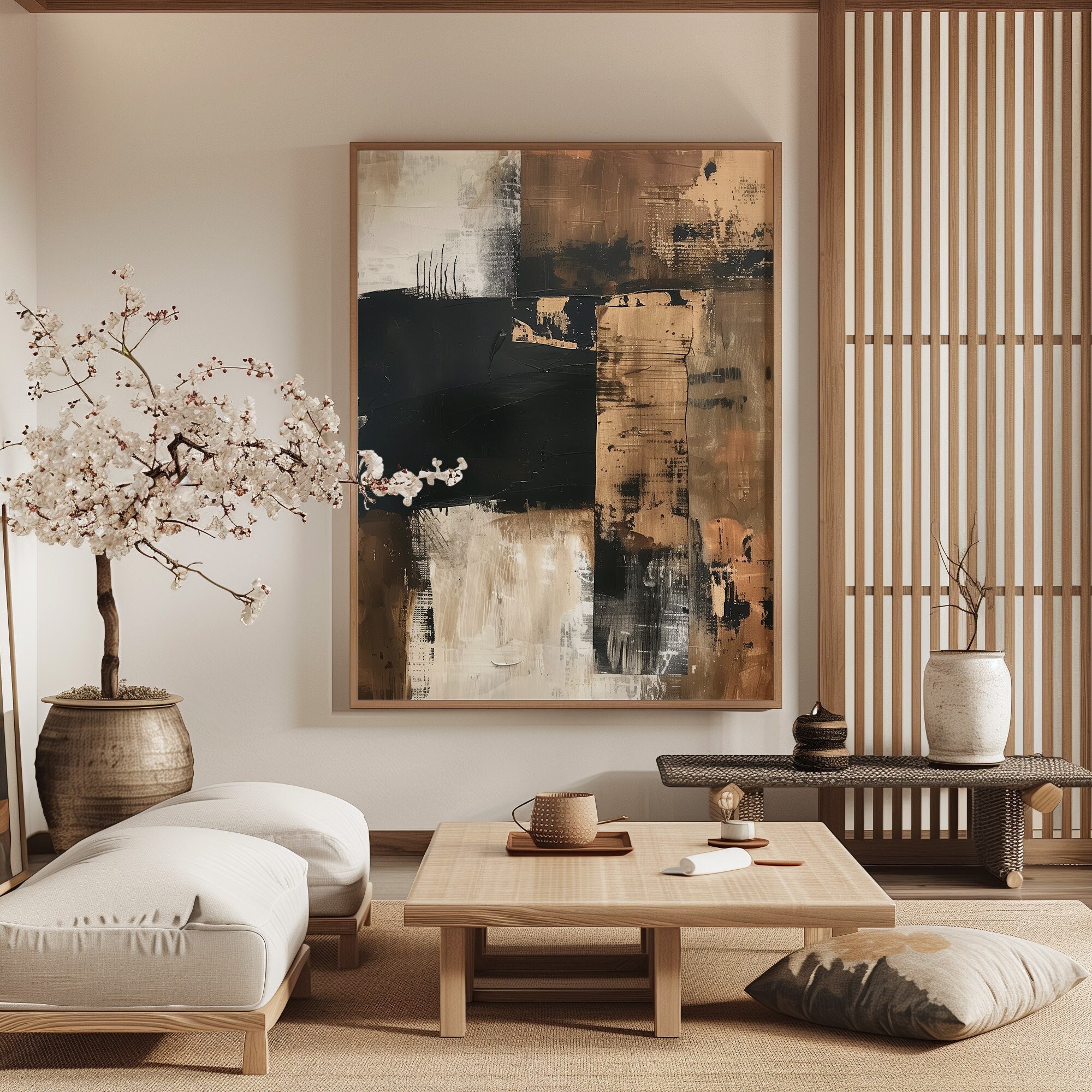 Wabi Sabi Wall Art / Japandi Design / Neutral Scandinavian