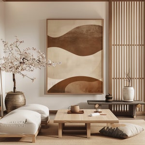 Japandi design Wall Art / Wabi Sabi Interior / Minimalist Painting / Beige Abstract Art / Modern Wall Decor / Digital Printable Art