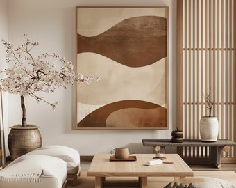 Japandi design Wall Art / Wabi Sabi Interior / Minimalist Painting / Beige Abstract Art / Modern Wall Decor / Digital Printable Art