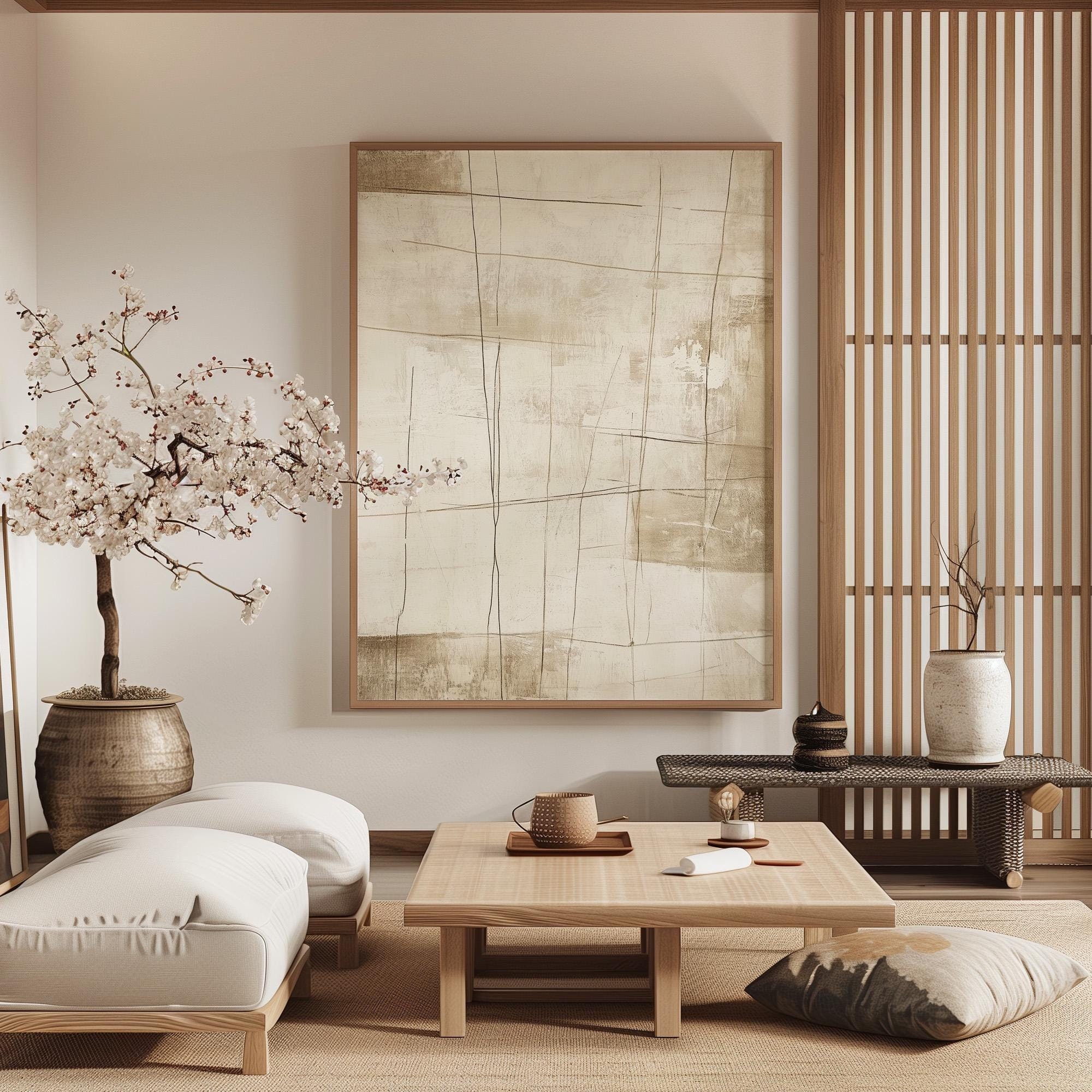 Wabi Sabi Wall Art / Japandi Design / Neutral Scandinavian Decor ...