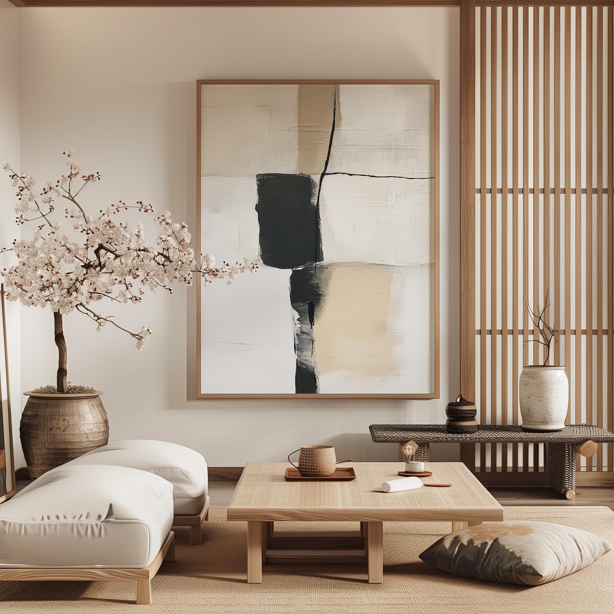Wabi Sabi Wall Art / Abstract Wall Decor / Japandi Design / Neutral ...