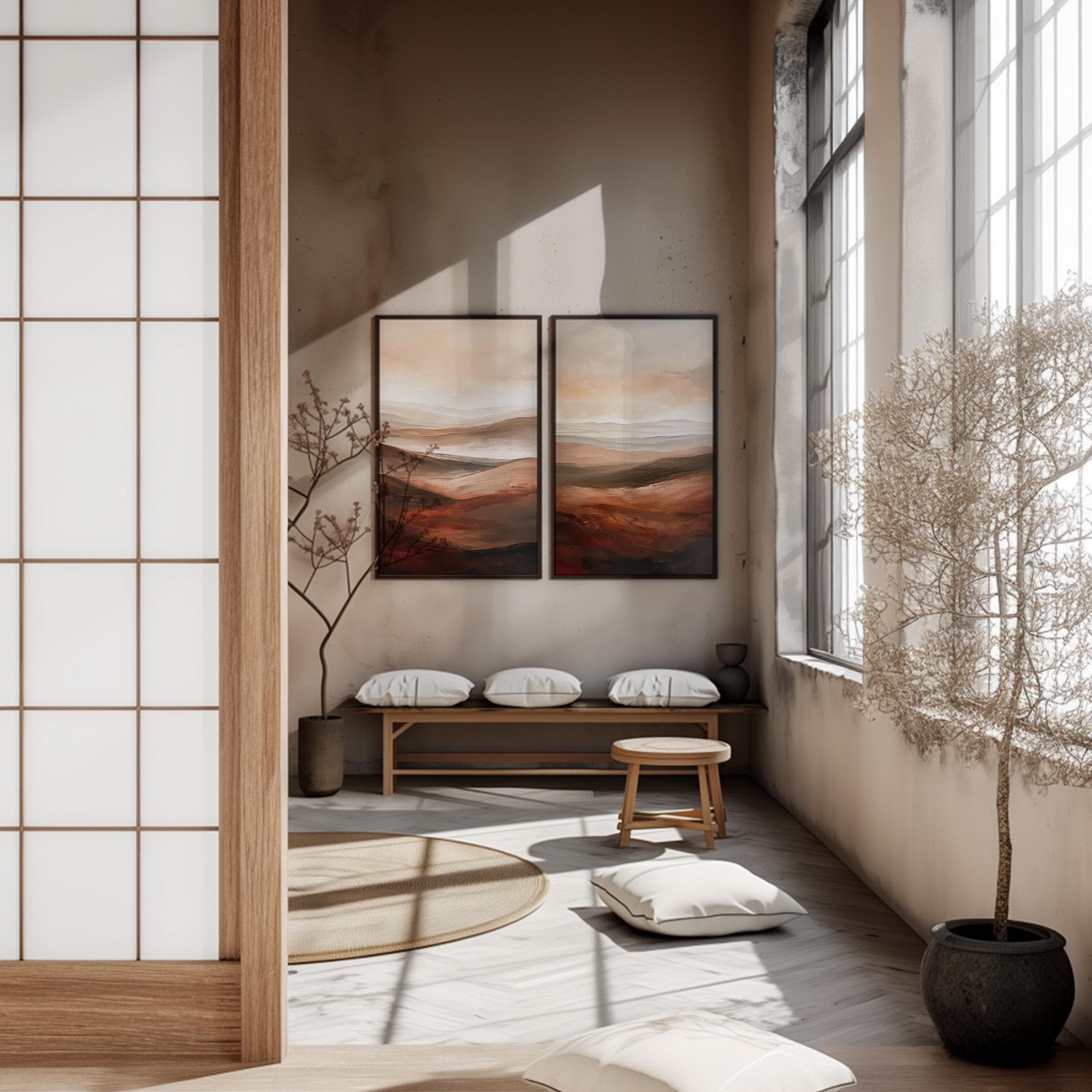 Abstract Landscape Wall Art / Wabi Sabi / Large Japandi Wall Art ...