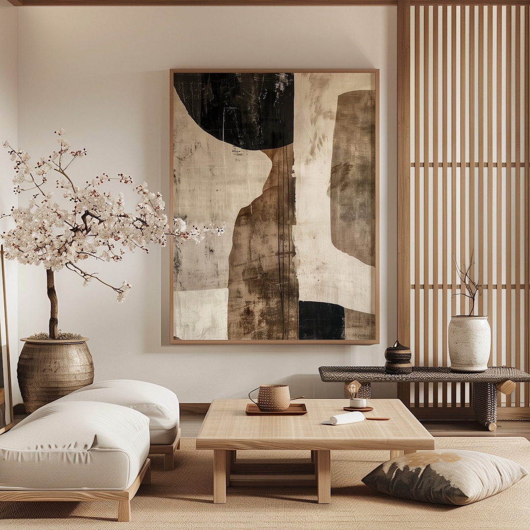 Wabi Sabi Interior Wall Art / Japandi Design / Minimalist Painting