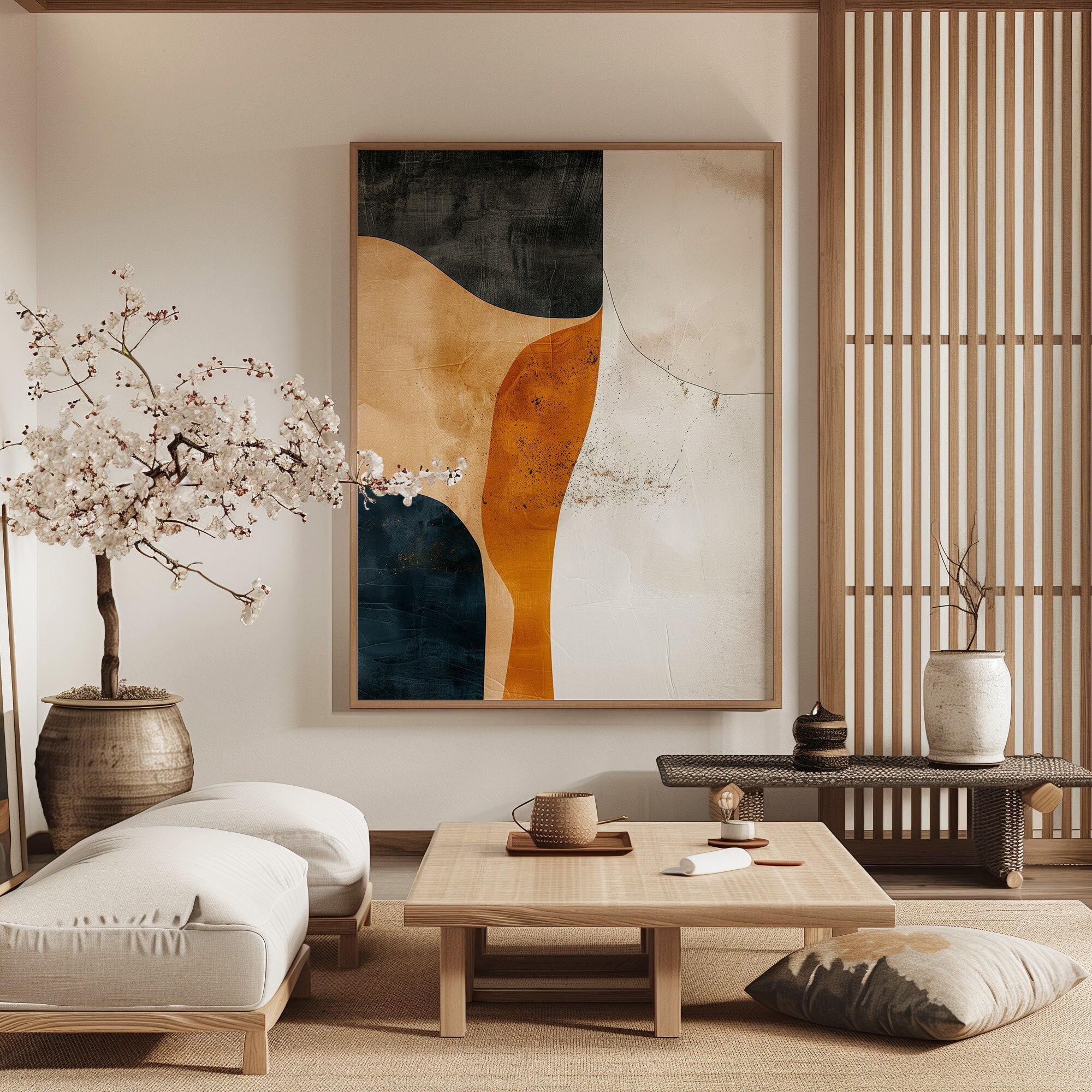 Wabi Sabi Wall Art / Japandi Design / Geometric Shapes Minimalist