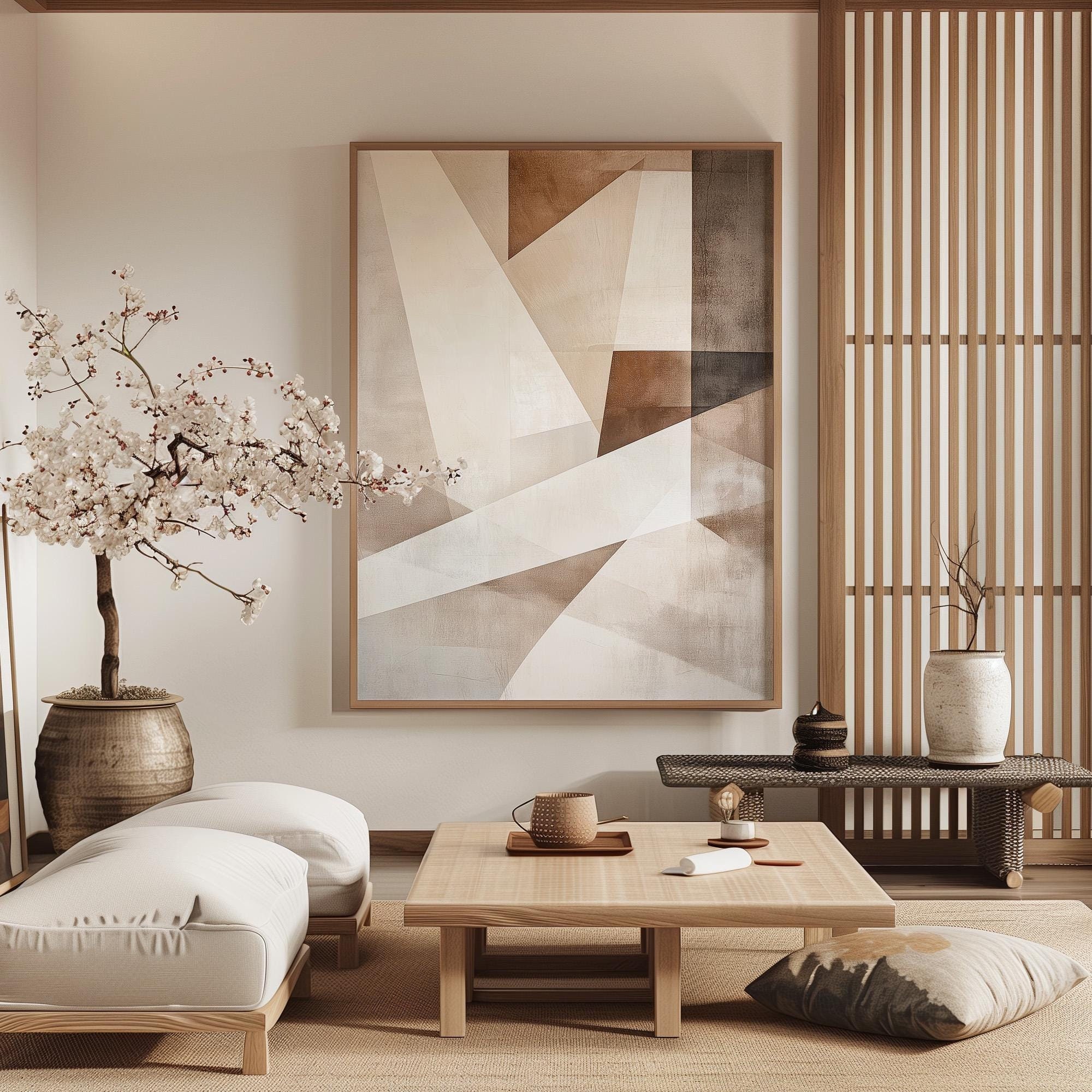 Wabi Sabi Wall Art / Abstract Wall Decor / Japandi Design / Neutral ...