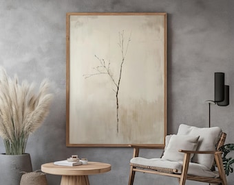 Wabi Sabi Interior Wall Art / Japandi Design / Abstract Large Wall Art / Beige Art / Modern Decor / Digital Printable Art