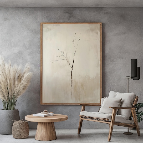 Wabi Sabi Interior Wall Art / Japandi Design / Abstract Large Wall Art / Beige Art / Modern Decor / Digital Printable Art