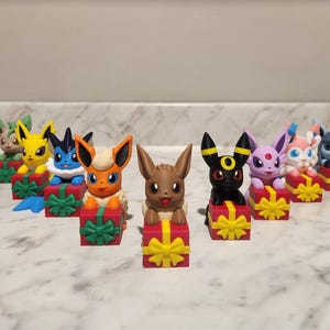 Christmas Eeveelution 3D Printed Figures
