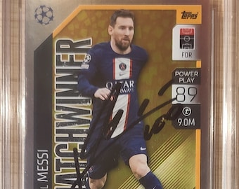 Lionel Messi Autograph Hand Signed Card RPC Mint.