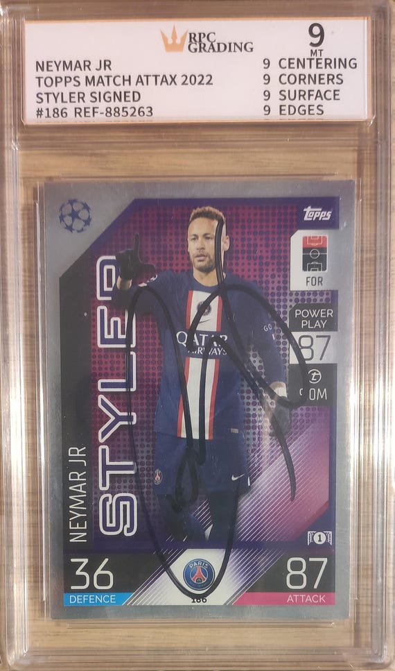 スポーツ選手 NEYMAR Jr autograph 1/10 Neymar Jr Autograph Hand Signed Card RPC Mint. - Etsy