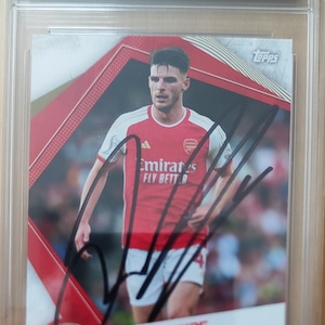 Declan Rice Autogramm handsignierte Fußballkarte